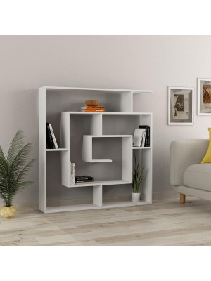 Libreria in legno colore Bianco design geometrico modello Dedalo Totò Piccinni