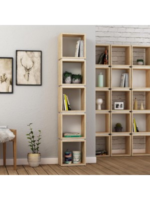 Libreria in legno colore Naturale design geometrico modello Gaia Totò Piccinni