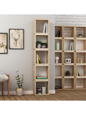 Libreria 32 x 167h in legno - GAIA (Naturale)