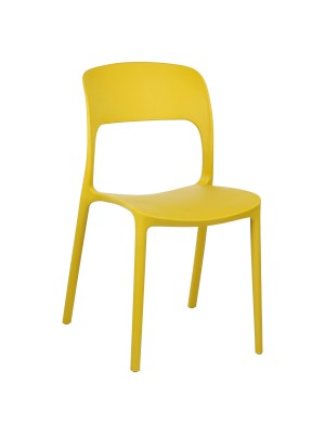 Sedia Omega in Polipropilene Moderne Design Impilabile (Giallo Senape)