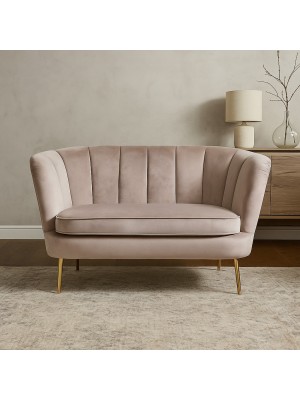 Vista ambientata Divano in Velluto imbottito colore Grigio con gambe in metallo modello Kean Totò Piccinni