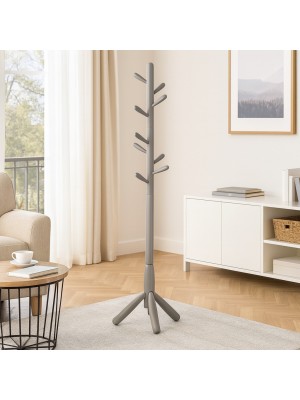 Vista ambientata Appendiabiti in legno colore Grigio con piantana modello Aurora Totò Piccinni