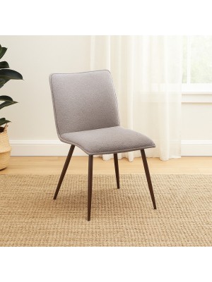 Vista ambientata Sedia in Tessuto imbottita colore Grigio Scuro con struttura in metallo modello Bouclè Totò Piccinni