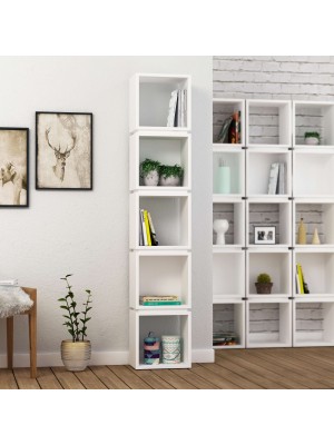 Libreria in legno colore Bianco design geometrico modello Gaia Totò Piccinni