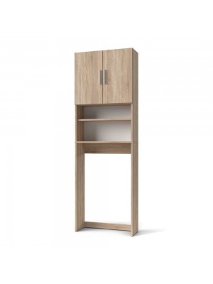 Mobile lavatrice in legno colore Rovere Sonoma 2 ripiani e 2 ante modello Bristol Totò Piccinni