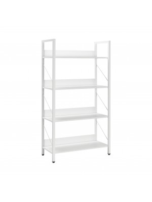 Libreria Industry dal Design moderno in legno scaffale industrial vintage retrò 73 x 35 x 139 h (Bianco)