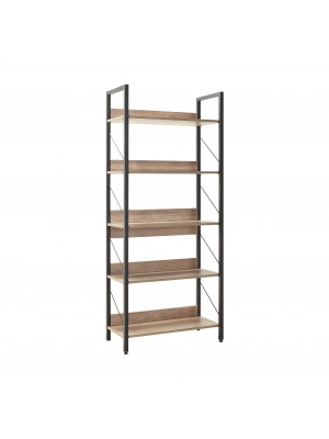 Libreria Industry dal Design moderno in legno scaffale industrial vintage retrò 73 x 35 x 176 h (Rovere)