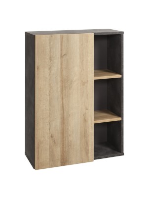 libreria rovere/cemento vista diagonale 