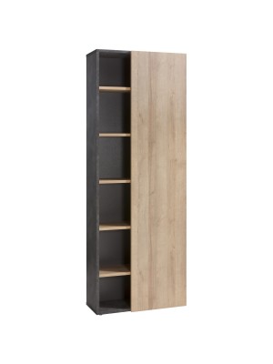 libreria rovere/cemento vista diagonale