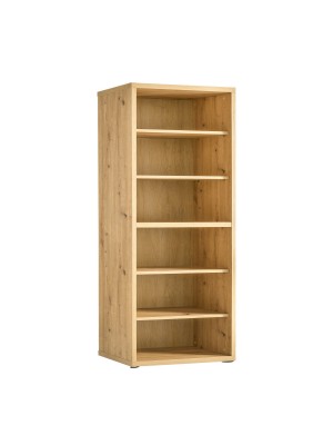 libreria a giorno rovere miele vista diagonale 