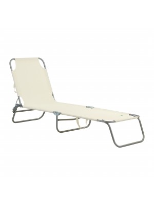 Lettino mare pieghevole trasportabile in spiaggia. Con schienale regolabile. colore Beige. Portorico Totò Piccinni