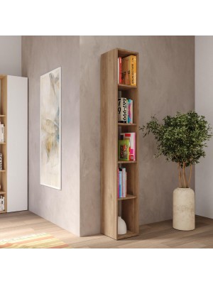 libreria a colonna in legno con 4 ripiani regolabili 28x186h modello modula totò piccinni