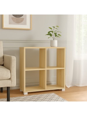 Vista ambientata Libreria scaffale in legno colore Rovere 4 scomparti Totò Piccinni