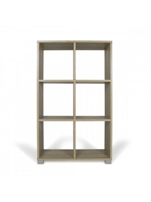 Libreria Scaffale in Legno dal Design Moderno | 6 scomparti  (Rovere)