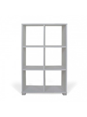 Libreria Scaffale in Legno dal Design Moderno | 6 scomparti  (Rovere Sbiancato)