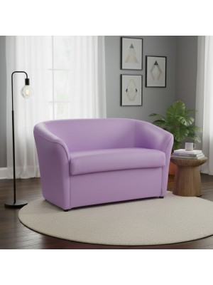 vista ambientata divano a pozzetto 2 posti ecopelle lilla Totò Piccinni