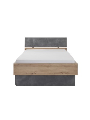letto rovere artisan/cemento vista frontale 