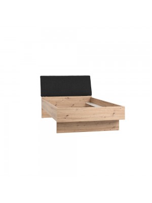 Letto moderno in legno con testiera imbottita colore Rovere Artisan modello Aura Totò Piccinni