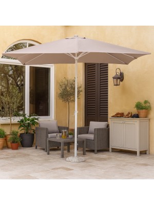 Vista ambientata Ombrelloni da esterno con palo centrale colore Grigio 3x3 modello Garden Totò Piccinni