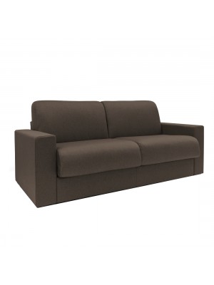divano letto ribaltone imbottito con braccioli marrone