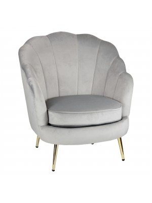 Poltroncina imbottita in Velluto colore Grigio design moderno con gambe in ferro modello Masca Totò Piccinni