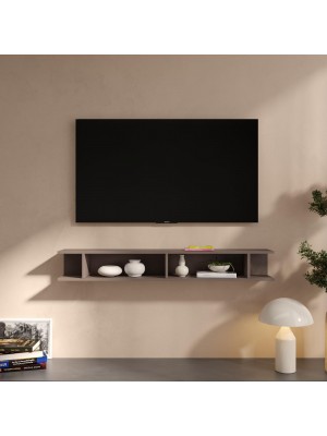 Vista ambientata Mensola reversibile in legno con vani a giorno colore bronzo 138x19h modello Modula Totò Piccinni