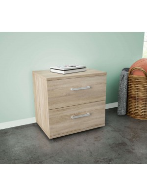 Comodino in Legno con 2 Cassetti | Rovere