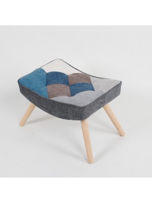 Sgabello colore Patchwork Moon con gambe in legno modello Sgabello Patchwork Totò Piccinni