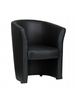 Poltrona a pozzetto in Ecopelle colore Nero design moderno modello Rita Totò Piccinni