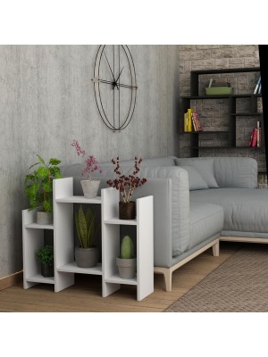 Tavolino da salotto con libreria  77 X 65h cm - JAR (Bianco)