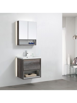 Set Mobile Bagno sospeso con cassetto e due ante con lavabo 60 cm | VULCANO 