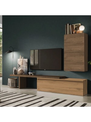 parete attrezzata in legno 260x40x190h modello modula Totò Piccinni