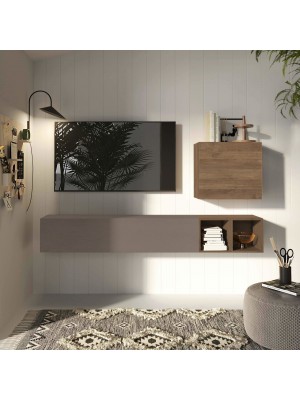 parete attrezzata 194x30x160h in legno modello Modula Totò Piccinni