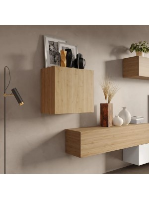 Vista ambientata Pensile con anta reversibile colore rovere cadiz 55x50h modello Modula Totò Piccinni