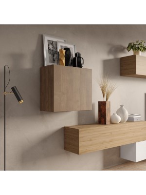 Vista ambientata Pensile con anta reversibile colore rovere mercure 55x50h modello Modula Totò Piccinni