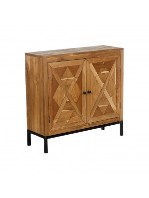 madia in legno di teak vista diagonale 