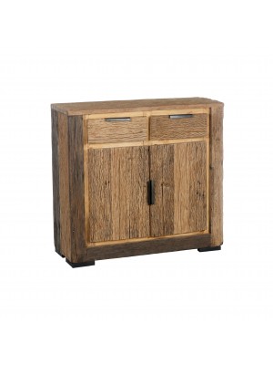 credenza in legno di deriva vista diagonale 