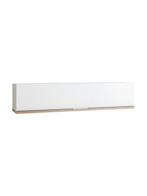 Pensile bianco laccato/rovere riviera vista angolare 