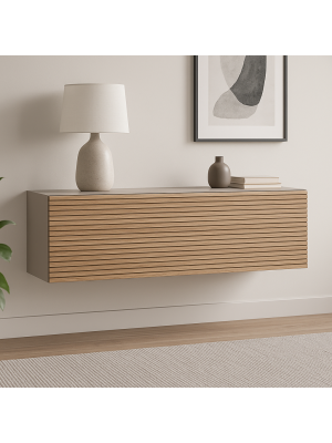 vista ambientata Pensile 1 Ribalta Cashmere/Rovere Cannettato Modello Mandala Totò Piccinni