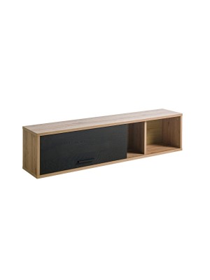 Pensile sospeso in legno colore "Nero Chalet/Rovere Miele" 1 ribalta e 1 vano modello Kroma Totò Piccinni