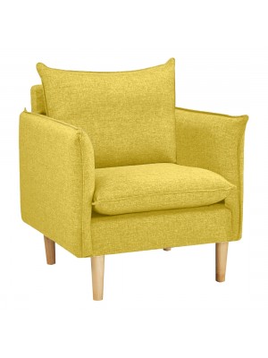 Poltroncina in Tessuto colore Giallo imbottita modello Dario Totò Piccinni