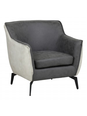 Poltroncina in Similpelle imbottita colore "Bianco/Grigio" modello Elsa Totò Piccinni