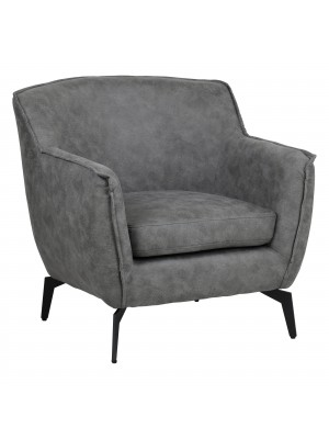 Poltroncina da salotto in Similpelle imbottita colore Grigio modello Elsa Totò Piccinni