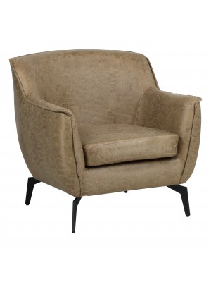 Poltroncina da ingresso in Similpelle imbottita colore Tortora modello Elsa Totò Piccinni