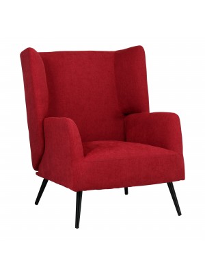 Poltroncina in Tessuto colore Bordeaux con gambe in Metallo modello Ariel Totò Piccinni