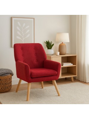 Vista ambientata Poltroncina in Tessuto imbottita colore Bordeaux modello Livia Totò Piccinni