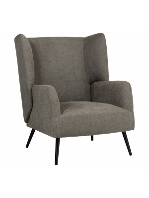 Poltroncina in Tessuto colore Tortora con gambe in Metallo modello Ariel Totò Piccinni
