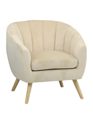Poltroncina in Velluto imbottita colore Beige modello Pilar Totò Piccinni