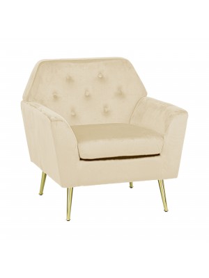 Poltroncina in Velluto imbottita colore Beige modello Sofi Totò Piccinni