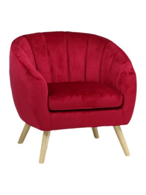 Poltroncina da ingresso in Velluto imbottita colore Bordeaux modello Pilar Totò Piccinni